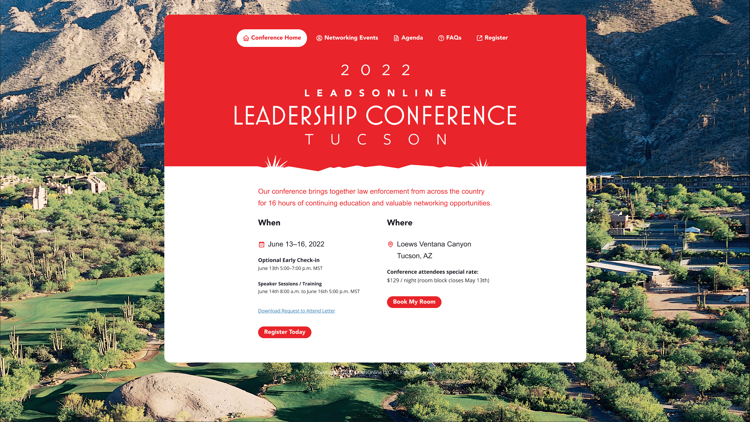 LeadsOnline Leadership Conference Identity - Microsite Homepage